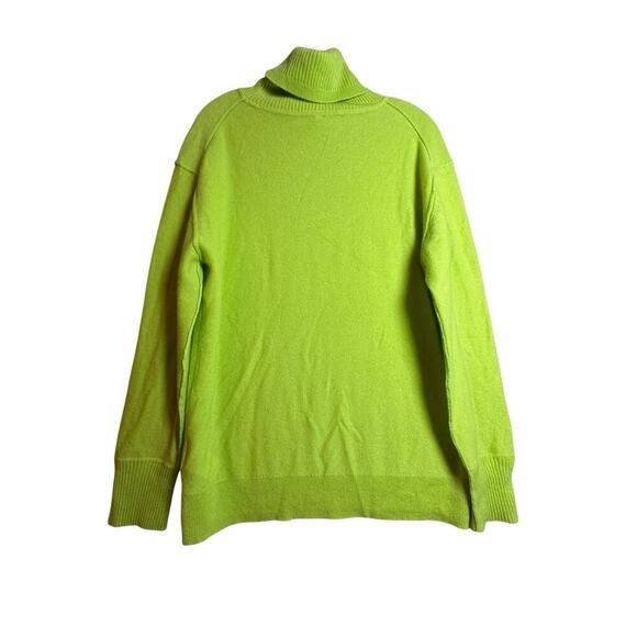 Free People Treasure 100% Cashmere Turtleneck Sweater Chartreuse Sz S Goblincore - Picture 14 of 16